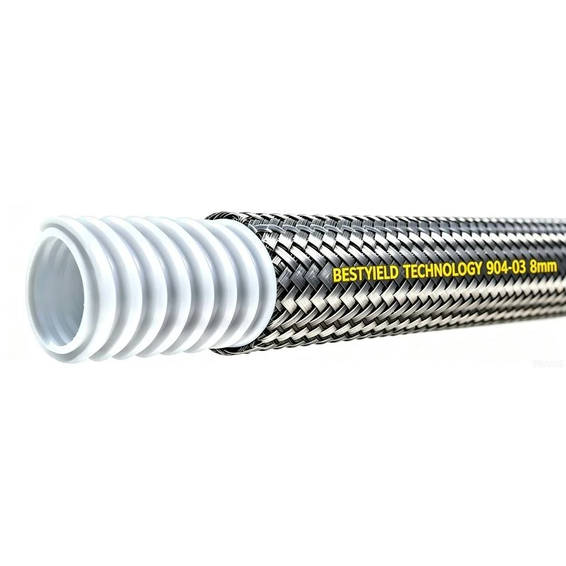 Convoluted PTFE Outside Braided Tubing